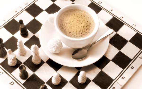 Food Coffee Chess Game HD Wallpaper | Background Image
