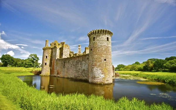 man made Caerlaverock Castle HD Desktop Wallpaper | Background Image