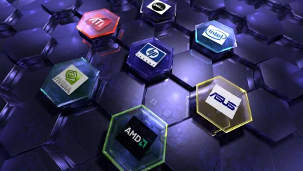 Hewlett-Packard AMD Asus Intel Dell logo technology HD Desktop Wallpaper | Background Image