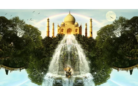 artistic Taj Mahal HD Desktop Wallpaper | Background Image