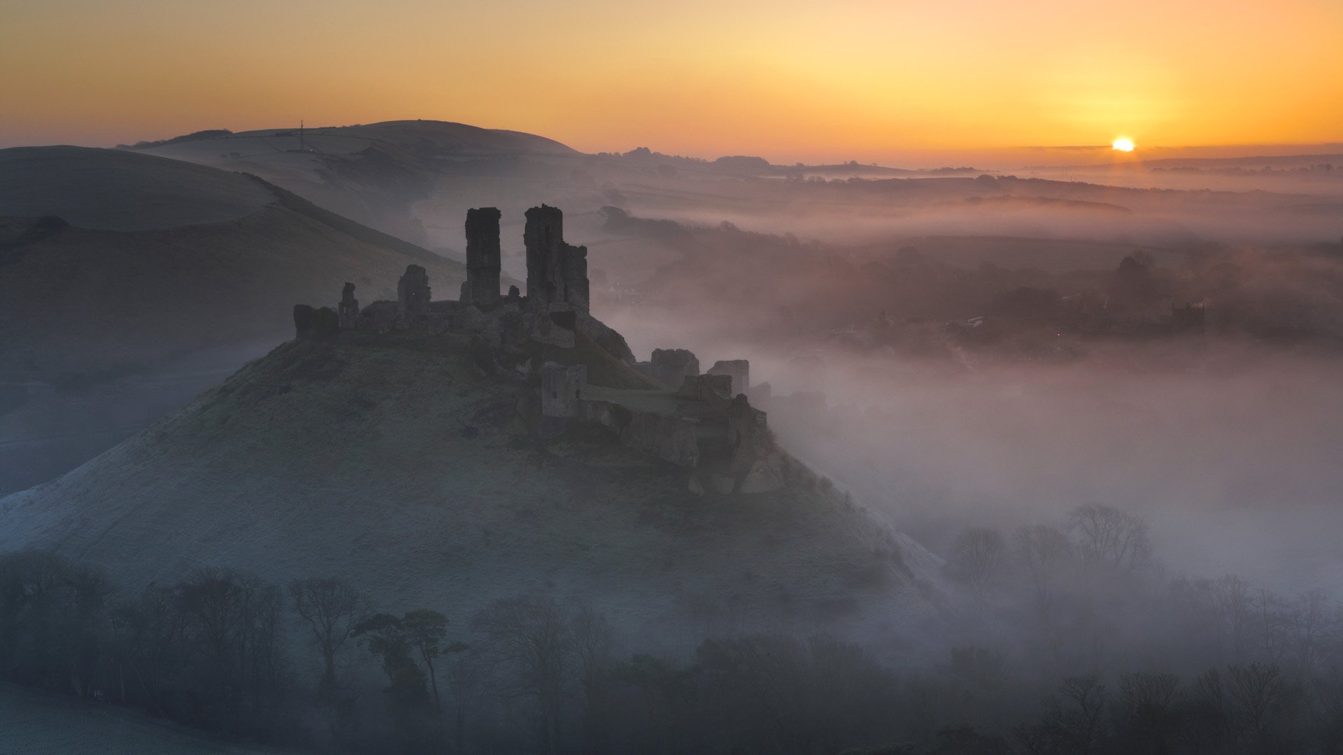 Download Man Made Corfe Castle HD Wallpaper