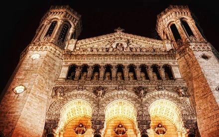 religious Basilica of Notre-Dame de Fourvière HD Desktop Wallpaper | Background Image