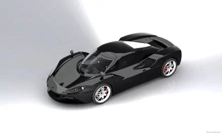 A sleek black Arash AF-10 sports car showcased in an HD PC desktop wallpaper and background with a minimalistic white backdrop.