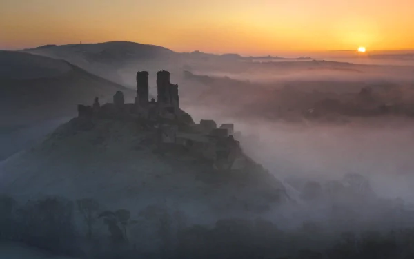 man made corfe castle HD Desktop Wallpaper | Background Image