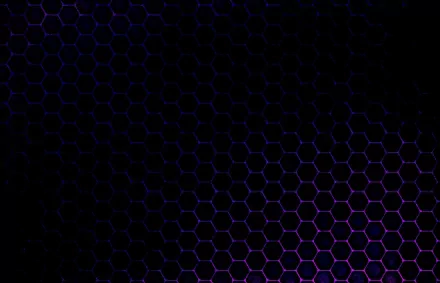 An abstract HD desktop wallpaper featuring a hexagonal pattern in shades of deep purple and black, creating a modern and striking background for any PC.