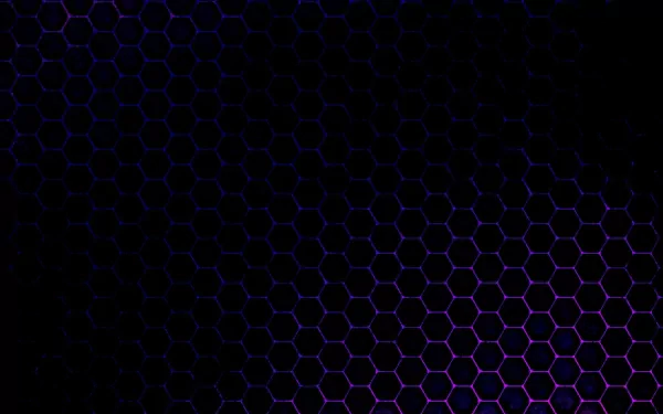 An abstract HD desktop wallpaper featuring a hexagonal pattern in shades of deep purple and black, creating a modern and striking background for any PC.