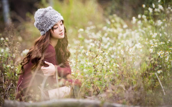 bokeh cap Chinese woman Jancy Wong HD Desktop Wallpaper | Background Image