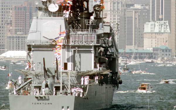Military United States Navy Warships Cruiser Warship USS Yorktown HD Wallpaper | Background Image