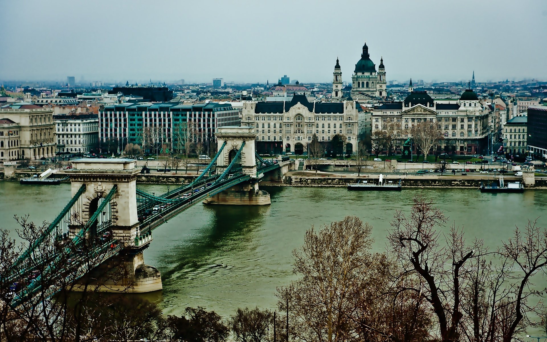 Download Hungary Budapest Man Made Chain Bridge HD Wallpaper