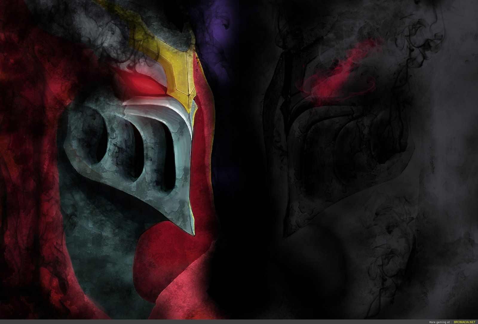 An HD wallpaper featuring Zed from League of Legends, showcasing a striking and dark artistic representation of the character set against a moody backdrop.