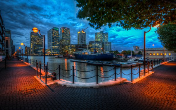 Man Made London Cities United Kingdom Canary Wharf HD Wallpaper | Background Image