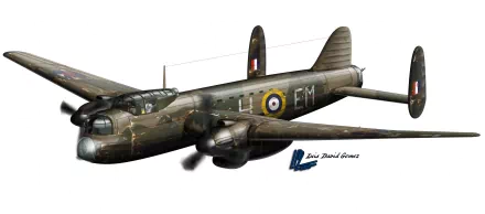 HD PC desktop wallpaper showcasing a detailed military Avro Manchester bomber aircraft in flight against a white background.
