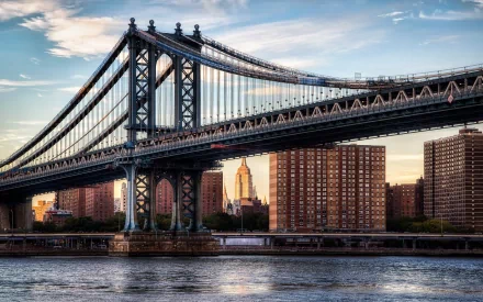 New York Manhattan man made Manhattan Bridge HD Desktop Wallpaper | Background Image