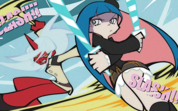 Kneesocks Daemon Stocking Anarchy Anime Panty & Stocking with Garterbelt HD Desktop Wallpaper | Background Image
