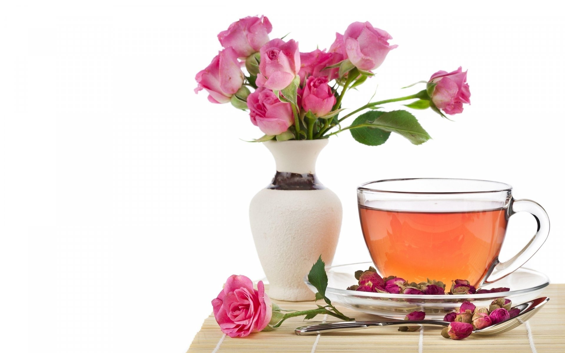 Elegant Rose Tea Delight – HD Food & Beverage Wallpaper