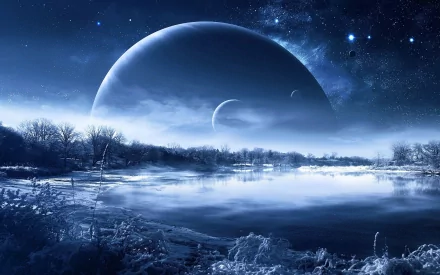 Sci Fi planet rise HD Desktop Wallpaper | Background Image