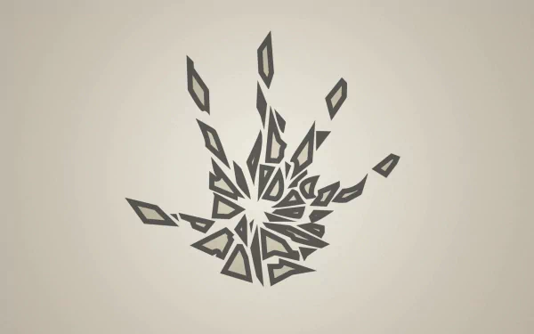 HD PC desktop wallpaper featuring the Frostbite logo from the video game series, composed of sharp, fragmented geometric shapes on a neutral background.