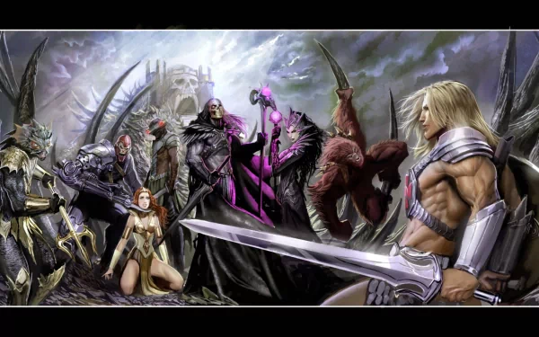 An action-packed scene featuring Skeletor, She-Ra, He-Man, and other characters from He-Man and the Masters of the Universe, set against a dramatic comic-style backdrop.