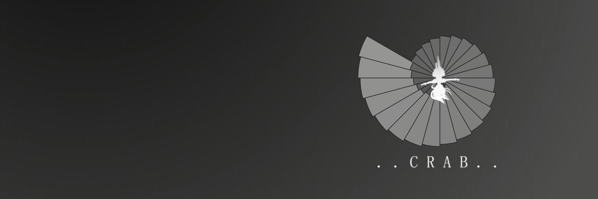 HD PC desktop wallpaper — Monogatari series anime: minimalist dark-gray background with a stylized paper umbrella and a small white character silhouette at the upper-right, faint CRA text.