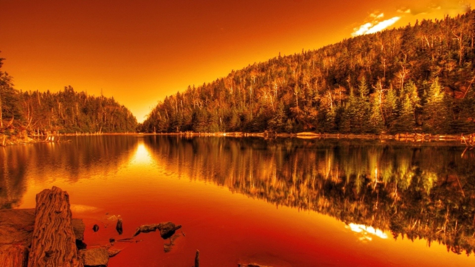 Serene Lake Reflections: Stunning Nature HD Wallpaper | 1920x1080 ...