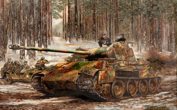  Panzer V Panther with Winter/Forest Camouflage