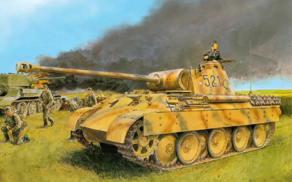  Panzer V Panther after a battle with the Russians