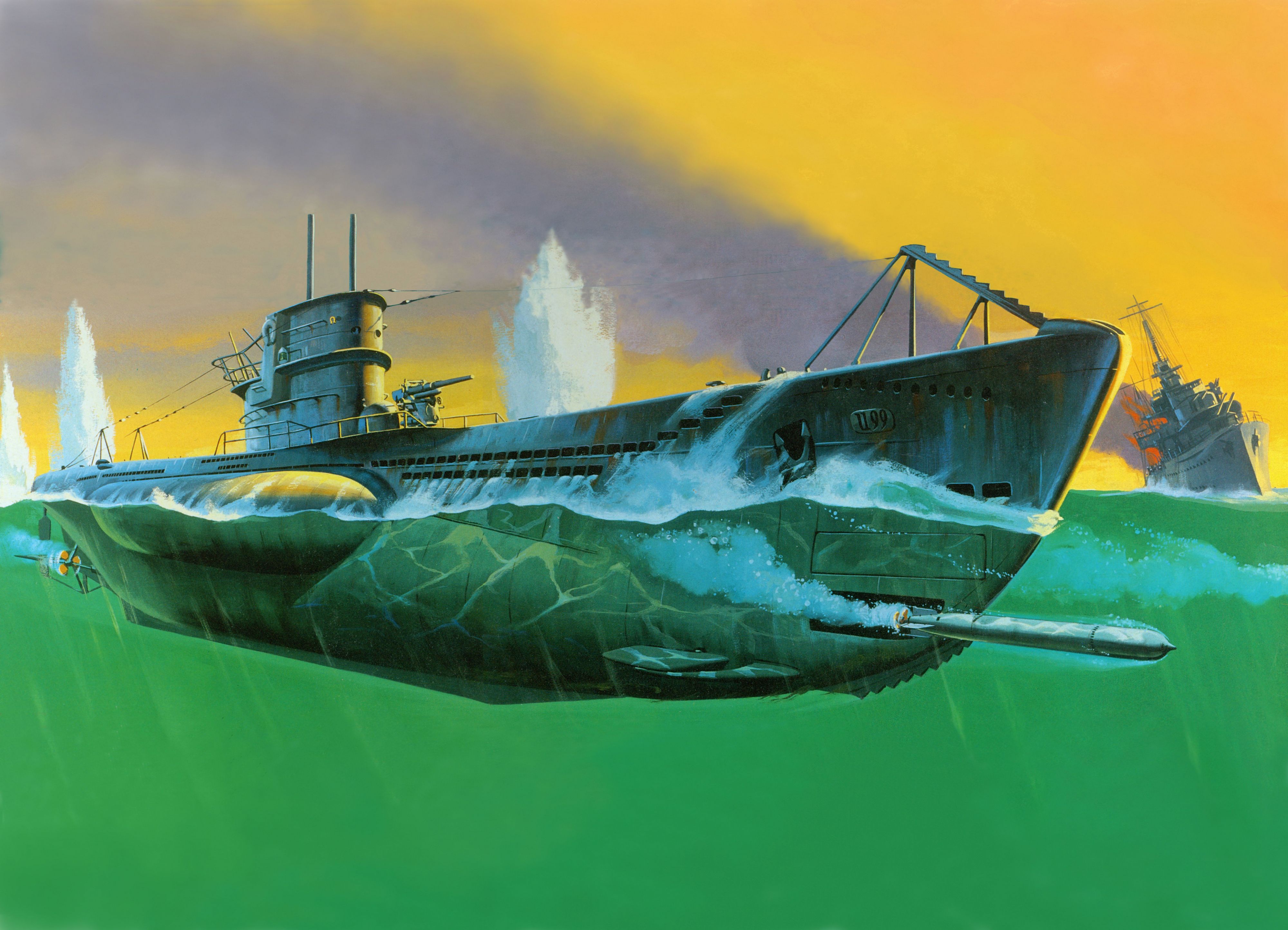 Military German Type VII submarine HD Wallpaper | Background Image