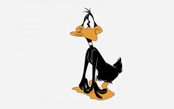 Daffy Duck stands comically in this HD desktop wallpaper, showcasing his iconic look from the beloved Looney Tunes TV show. A fun addition to any background!