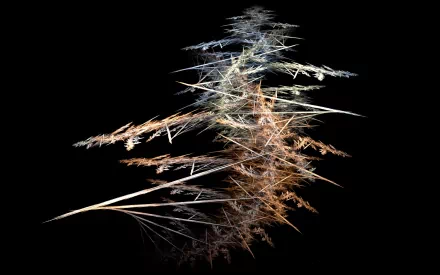 Abstract black fractal design with sharp, intricate lines and textures on a dark background, rendered as an HD PC desktop wallpaper and background.