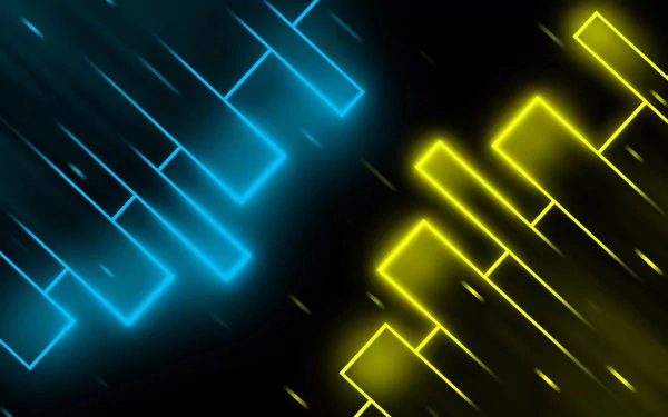 Abstract HD desktop wallpaper featuring vibrant blue and yellow geometric shapes against a black background.