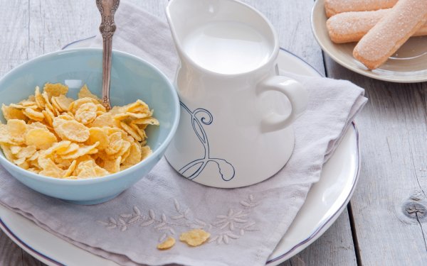 Food Breakfast Milk Cereal HD Wallpaper | Background Image
