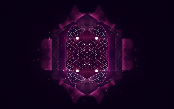 Abstract 3D Purple Dark Cube Geometry Shapes Glitch Art HD Wallpaper | Background Image