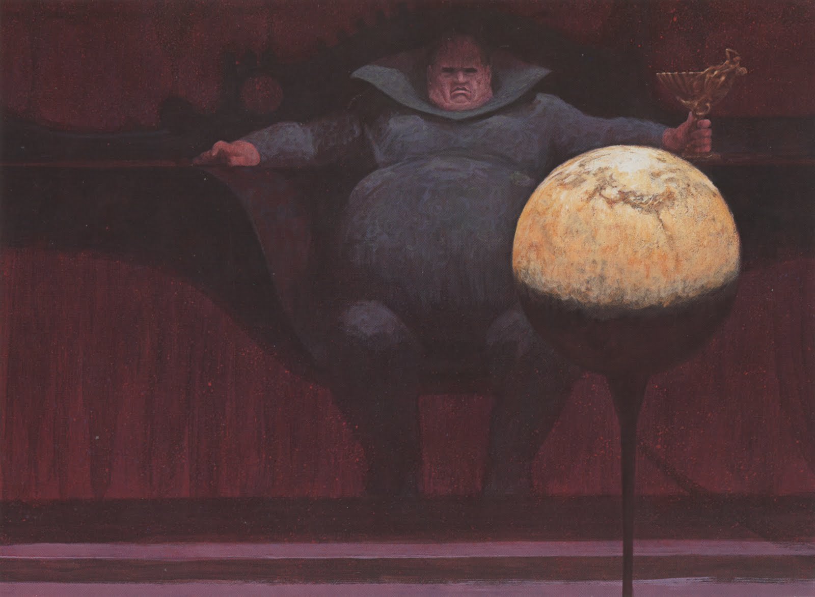 HD PC desktop wallpaper featuring a dark, sci-fi scene inspired by Dune, showing a cloaked figure seated beside a large, glowing, spherical object.