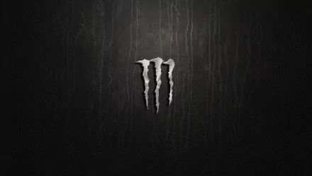 HD PC desktop wallpaper featuring a man-made design of the Monster Energy logo with textured dark background and claw mark emblem.