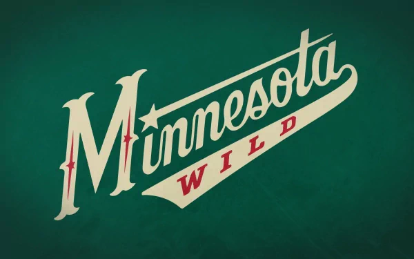 HD desktop wallpaper featuring the Minnesota Wild logo and team name on a green background, highlighting the sports team's classic design.
