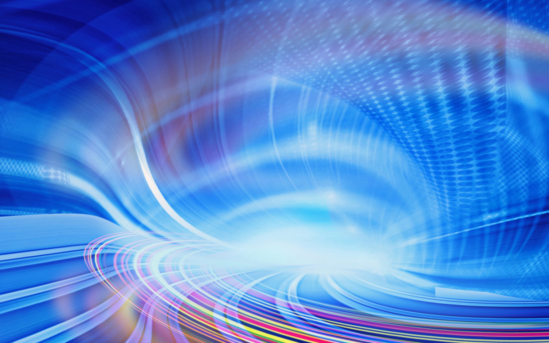 Abstract blue design with dynamic light trails and flowing shapes, creating a vibrant and futuristic HD PC desktop wallpaper and background.