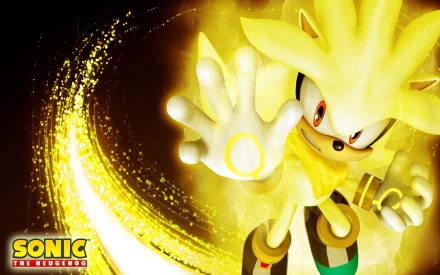 HD wallpaper featuring Silver the Hedgehog in his Super Silver form, showcasing vibrant colors and dynamic energy, from the video game Sonic the Hedgehog (2006).