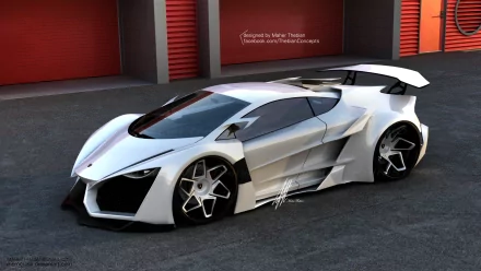 A sleek, futuristic Lamborghini Sinistro Concept parked against a modern backdrop, showcasing its striking design and dynamic features—an eye-catching HD desktop wallpaper.