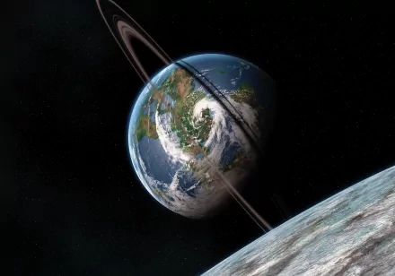 Sci Fi planetary ring HD Desktop Wallpaper | Background Image