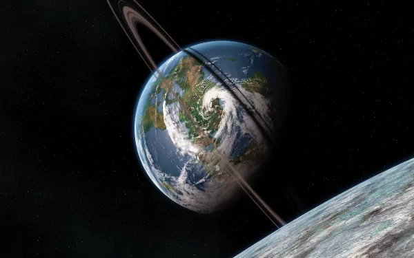 Sci Fi planetary ring HD Desktop Wallpaper | Background Image