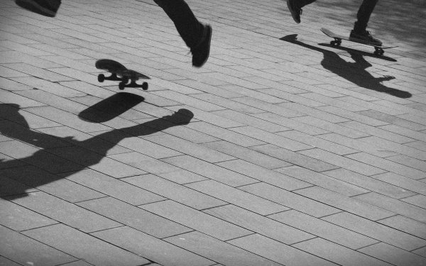 Sports Skateboarding Black White HD Wallpaper | Background Image