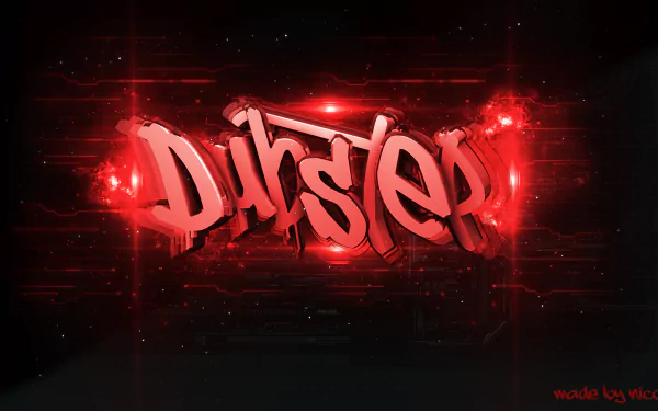 A vibrant HD desktop wallpaper featuring bold red graffiti-style text reading Dubstep, set against a dark, dynamic background, capturing the energy of dubstep music.