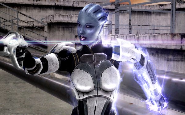 Video Game Mass Effect Biotic Alien Blue Sci Fi Liara T'Soni HD Wallpaper | Background Image
