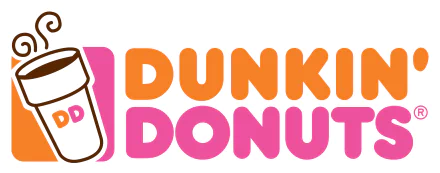 Dunkin Donuts orange-and-pink logo on a man-made 5K Ultra HD PC desktop wallpaper background.