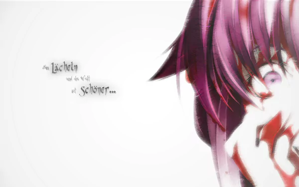 HD wallpaper featuring Yuno Gasai from the anime Mirai Nikki, showcasing her striking expression with a haunting quote.