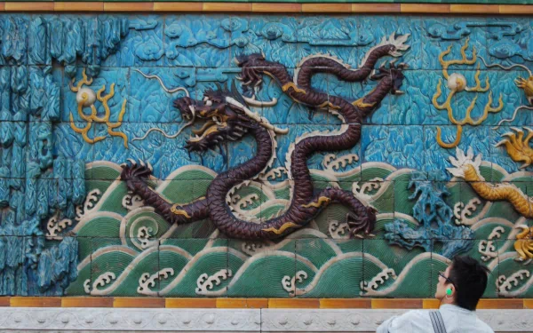 man made nine-dragon wall HD Desktop Wallpaper | Background Image