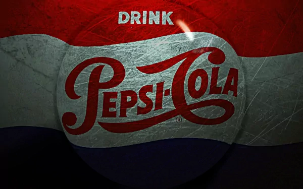 HD desktop wallpaper featuring a vintage Pepsi-Cola logo against a red, white, and blue backdrop with the word DRINK at the top.