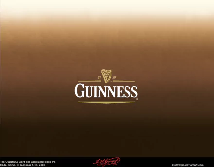 HD desktop wallpaper featuring the iconic Guinness logo against a rich brown background. A stylish addition for fans of the renowned brand.