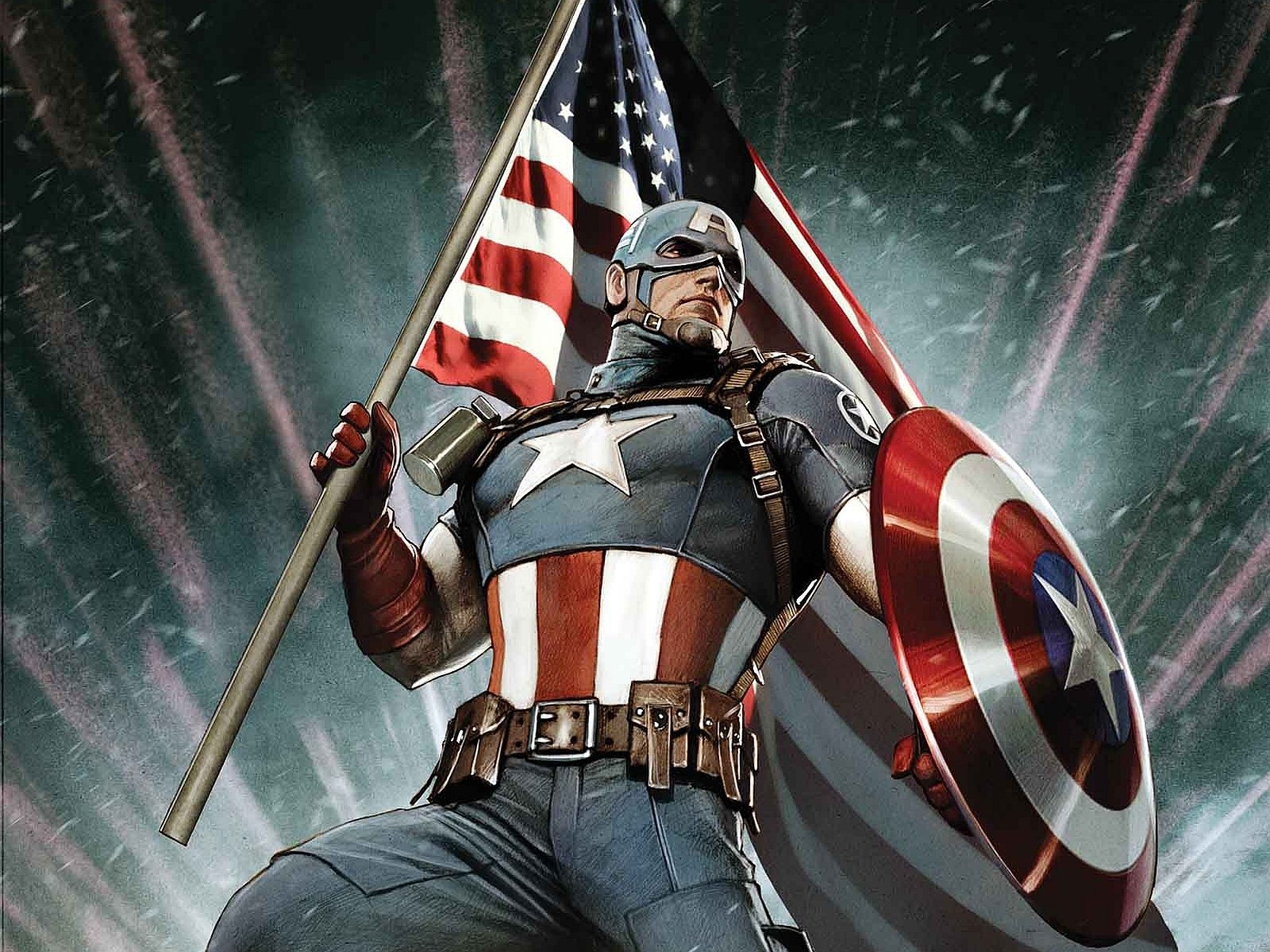 Captain America HD Wallpaper Epic Comic Art 1600x1200 Wallpaper Abyss