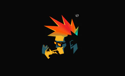 Artistic portrait of a punk character with colorful spiky hair, holding a cigarette. A striking HD wallpaper that captures a bold and edgy vibe.